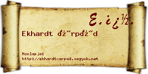 Ekhardt Árpád névjegykártya